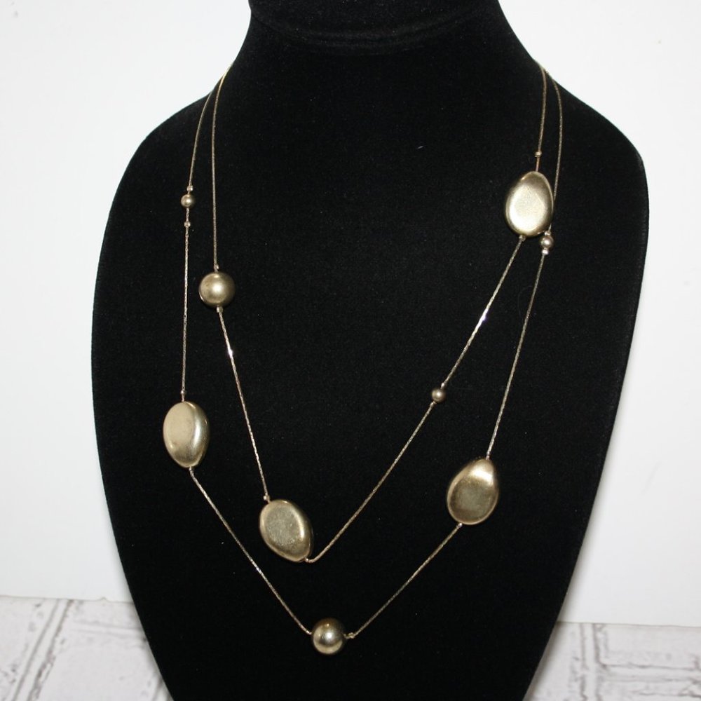 Beautiful gold chain statement necklace 48"